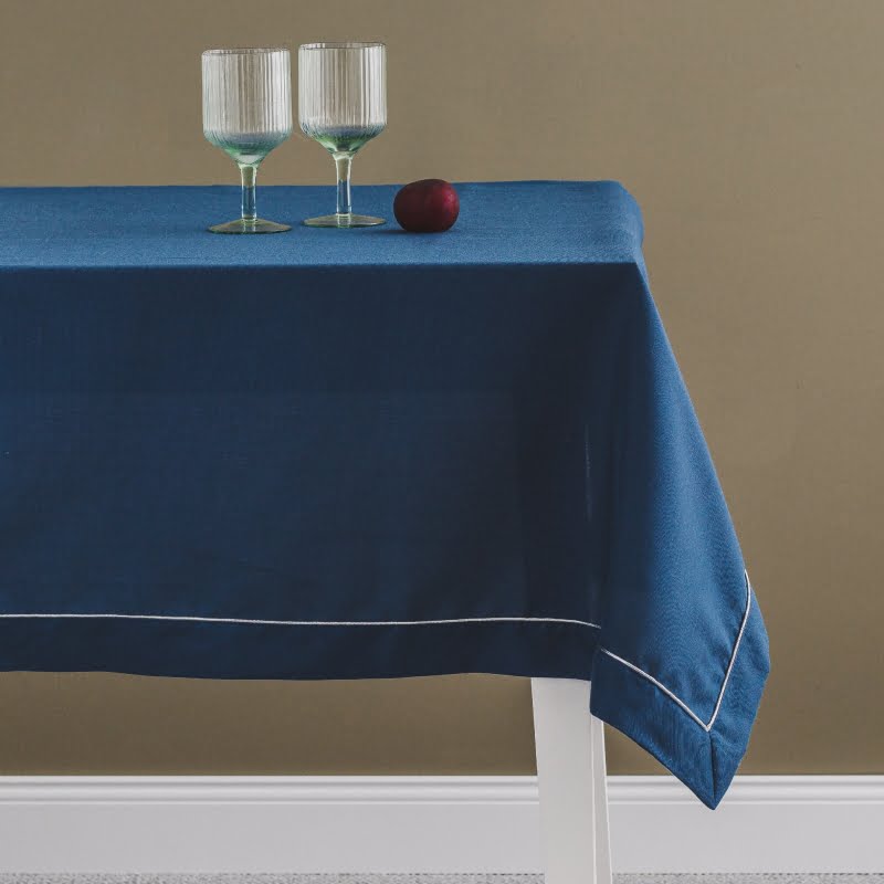 TIDEM SILVER NAPPE DE TABLE 8-10 CHAISSES 100% COTON
