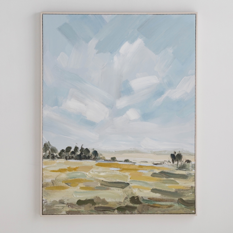 VILLA TABLEAU PEINT A LA MAIN 40x40cm
