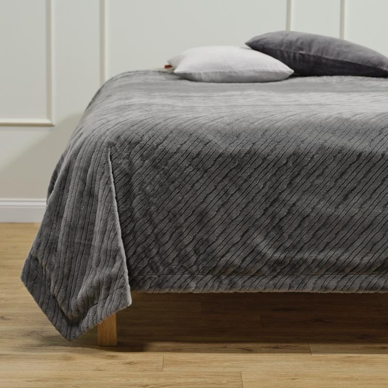 PUFOS COUVRE-LIT FAUSSE FOURRURE 200x220cm