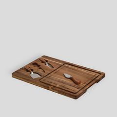 QUESTO GRANDOS PLANCHE A FROMAGE AVEC COUTEAUX 28x40 H: 1.8 [cm]